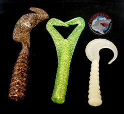 Boneyard Wish Bone 8" Twin Tail Grubs 3pk -Angling Promotion Store 2020 Boneyard STYLES
